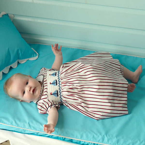 Sailboat Smocked Stripe Dress and Bloomers