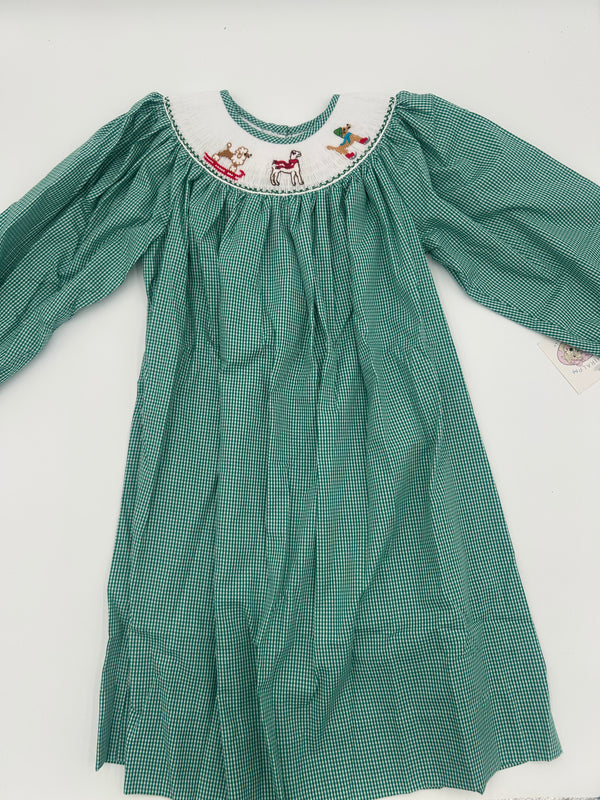 Snow Dog Smocked Helen Dress