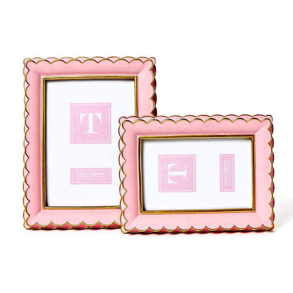 Scalloped Picture Frame Pink - Includes 2 sizes