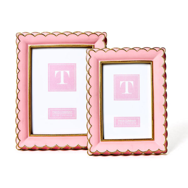Scalloped Picture Frame Pink - Includes 2 sizes