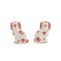 Two's Company Pink Staffordshire Dog Salt & Pepper Shaker Set