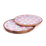 Pink Hydrangea Hand-Crafted Wood Tray
