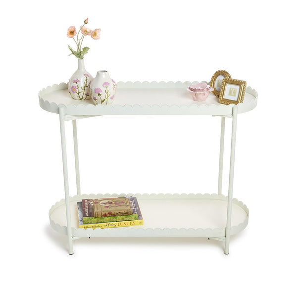 Scalloped Edge Double Shelf Accent Table