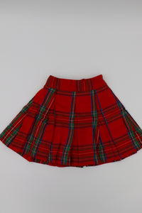 Maddie & Connor Girl's Red Tartan Plaid Skirt