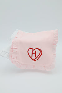 Monogram Custom Ruffle Trim Burp Cloth