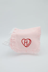 Monogram Custom Ruffle Trim Burp Cloth