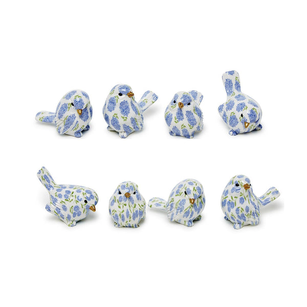 Blue Hydrangea Decorative Bird