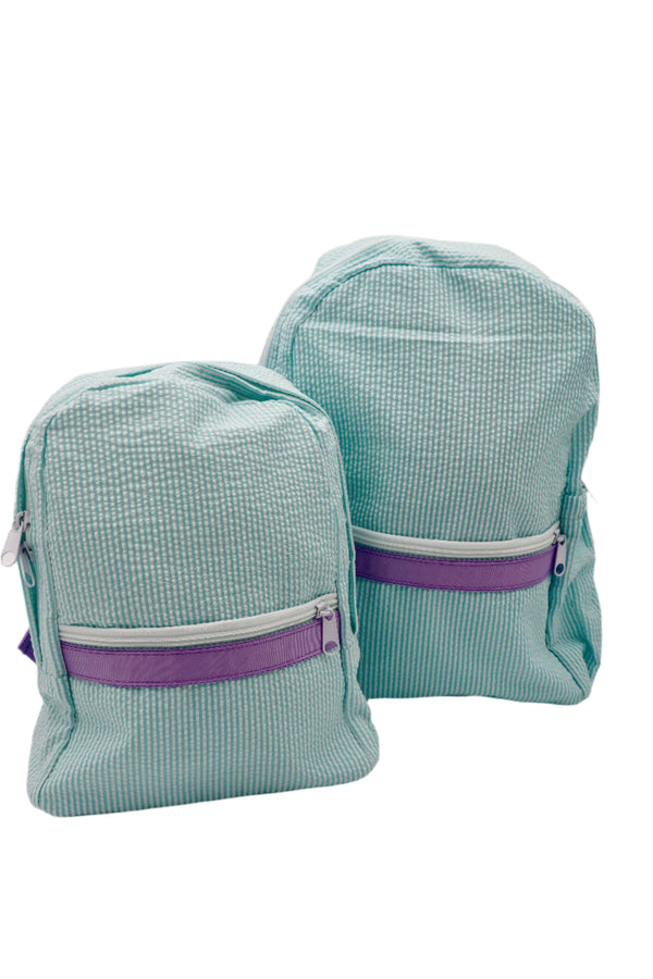 Seersucker Small Backpack Mermaid