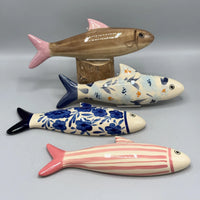 Hand-Painted Stoneware Fish Wall Décor