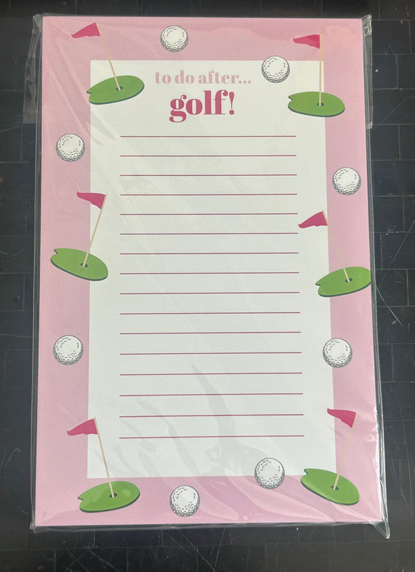 to do after...Golf notepad