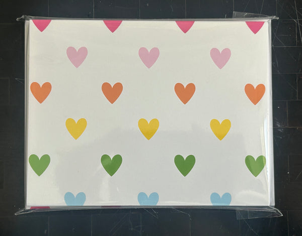 rainbow heart note cards