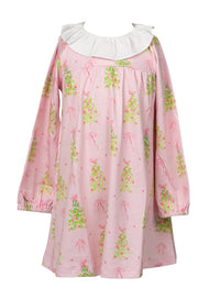 Pink Tinsel Longsleeve Girl Dress