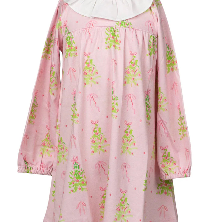 Pink Tinsel Longsleeve Girl Dress