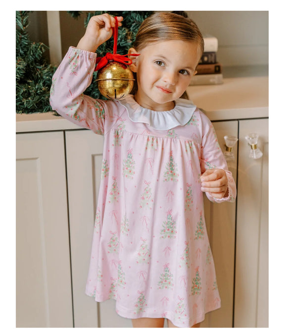 Pink Tinsel Longsleeve Girl Dress