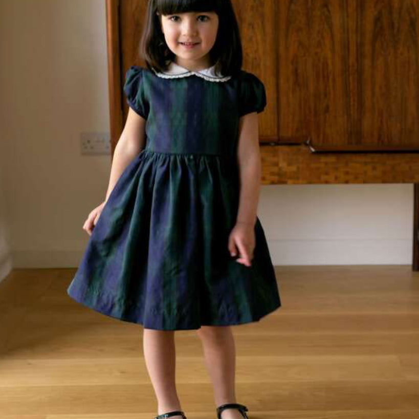 Blackwatch Plaid Dress, Navy