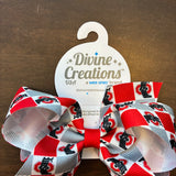Medium Ohio State Checkerboard  Hair Bow