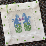 Chinoiserie Linen Monkey Cocktail Napkins