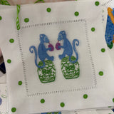 Chinoiserie Linen Monkey Cocktail Napkins
