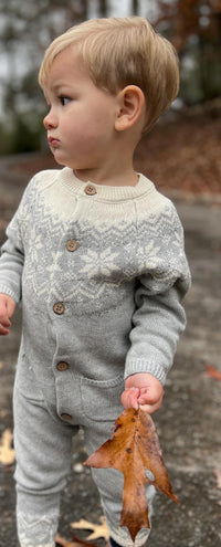 Polar Knitted Romper Grey Fairisle