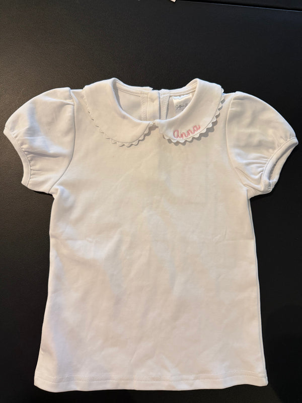 Scalloped Collared Girls Shirt