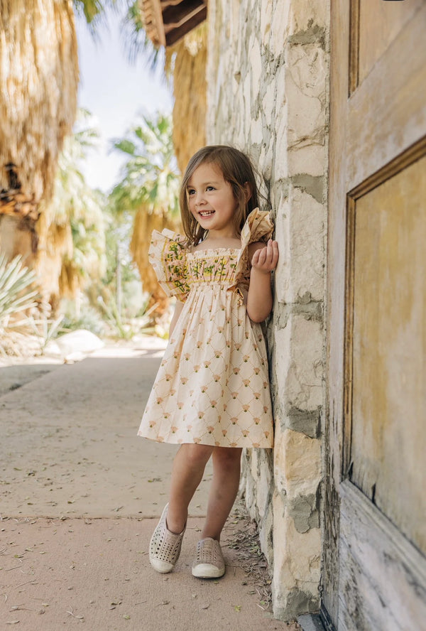 Girls’ Everyday Dress in Antique Marigold