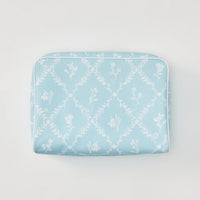 Weezie Blue Trellis Patterned Toiletry Bag