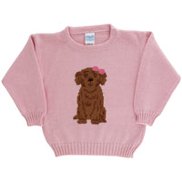Crew Neck Sweater - Doodle on Pink
