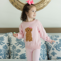 Crew Neck Sweater - Doodle on Pink