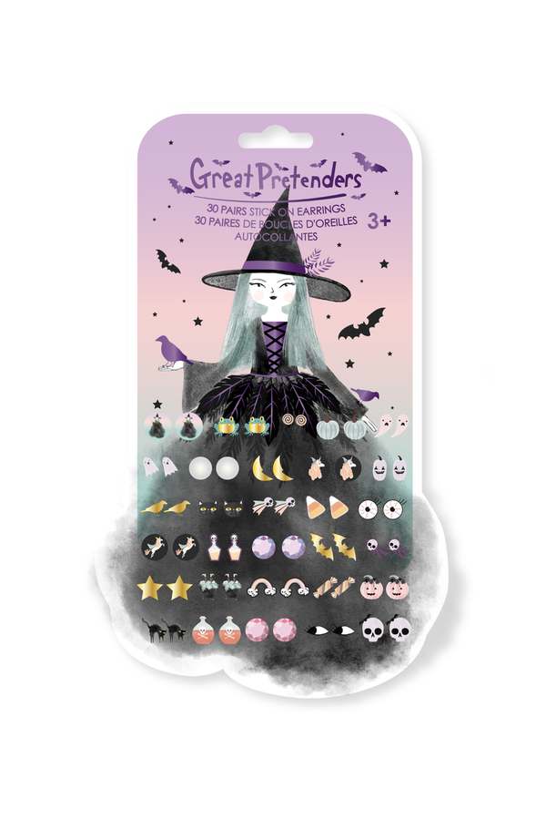 Natasha The Raven Witch Sticker Earrings, 30 pairs