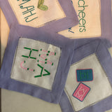 Mahjong Linen Cocktail Napkins, Set of 4