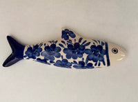Hand-Painted Stoneware Fish Wall Décor