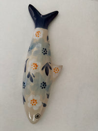 Hand-Painted Stoneware Fish Wall Décor