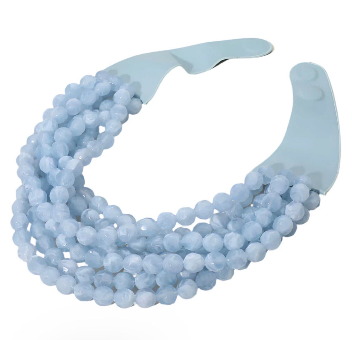 Marbled Beaded Layered Leather Magnetic Necklace