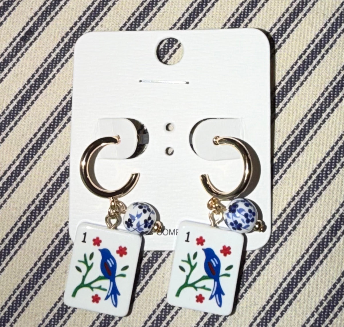 Bird Mahjong Earrings