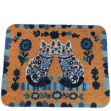 Blue & White Cats Door Mat
