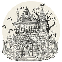 Die-Cut Coloring Haunted House Placemat