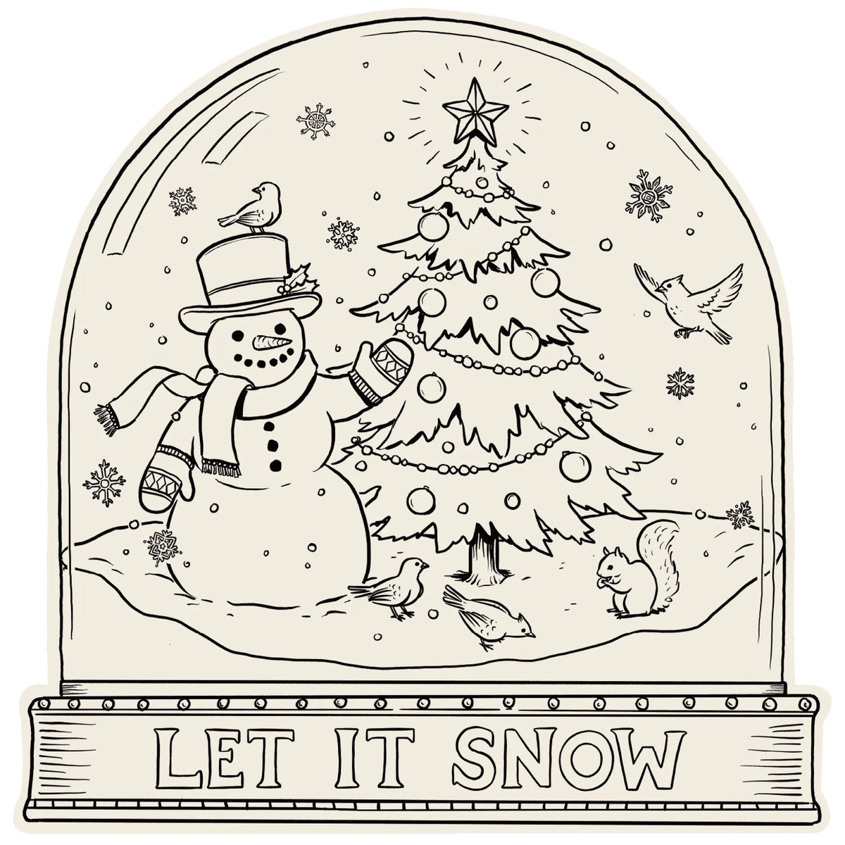 Die-cut Snow Globe Coloring Placemat