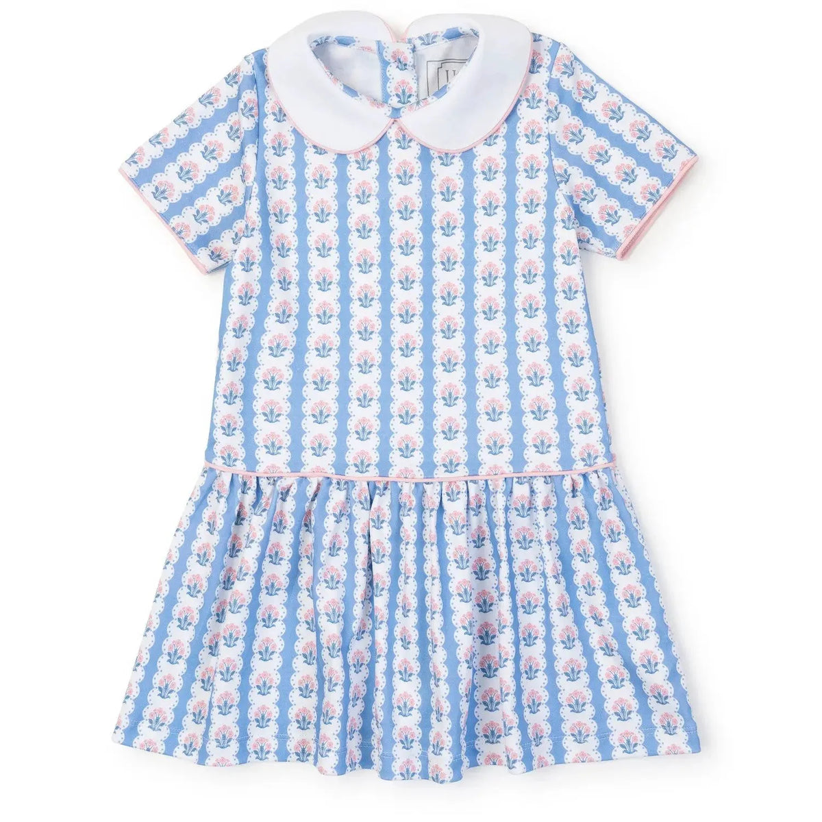 Girls Blue Harvest Ribbon Floral Dress