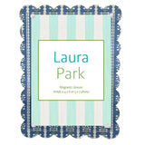 Rosemary Stripe Indigo Scalloped Picture Frame