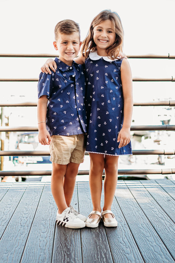 Anchors Away Boys Button Down