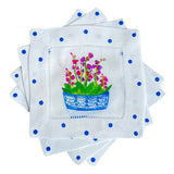 Chinoiserie Orchid Linen Cocktail Napkin