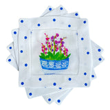 Chinoiserie Orchid Linen Cocktail Napkin