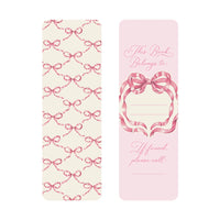 Pink Bow Bookmarks Set of 3