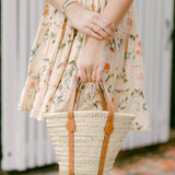 The Pia Straw and Leather Tote