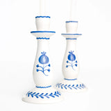 Pomegranate Trio Sketch Cobalt Blue Candlestick