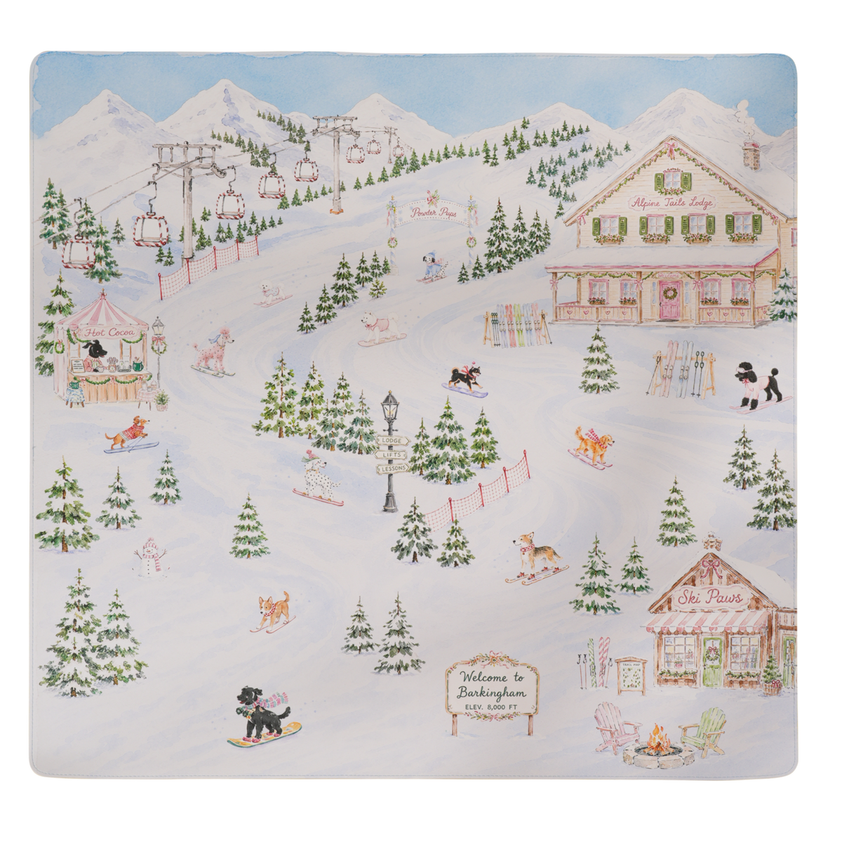 Alpine Paws mahjong mat