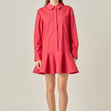 Collared Flare Skirt Dress