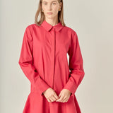 Collared Flare Skirt Dress