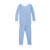 Kids Pajamas Two Piece Blue Sailor Heart