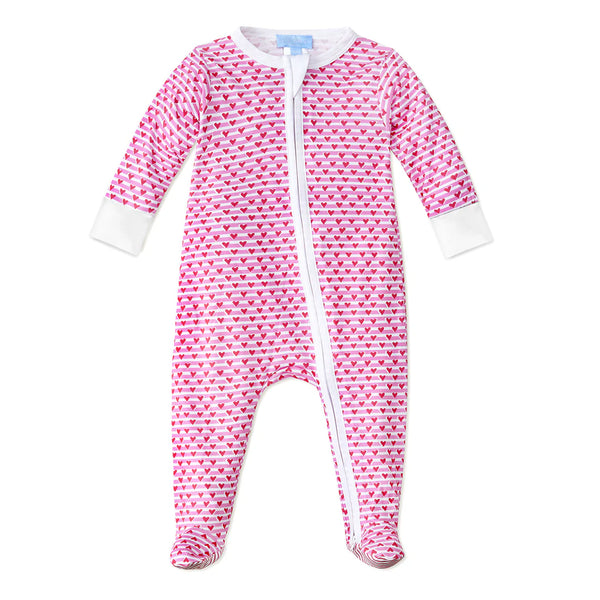 Baby Zip Onesie Rosie Pink Sailor Hearts